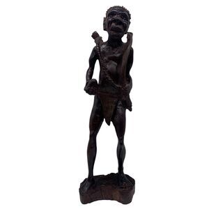 Rare Vintage African Tribal Art Carved Wood Sculpture 17.5”